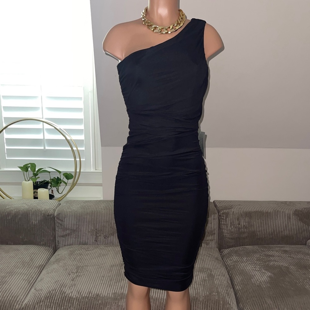NWT Love By Design Chic Black One-Shoulder Dress